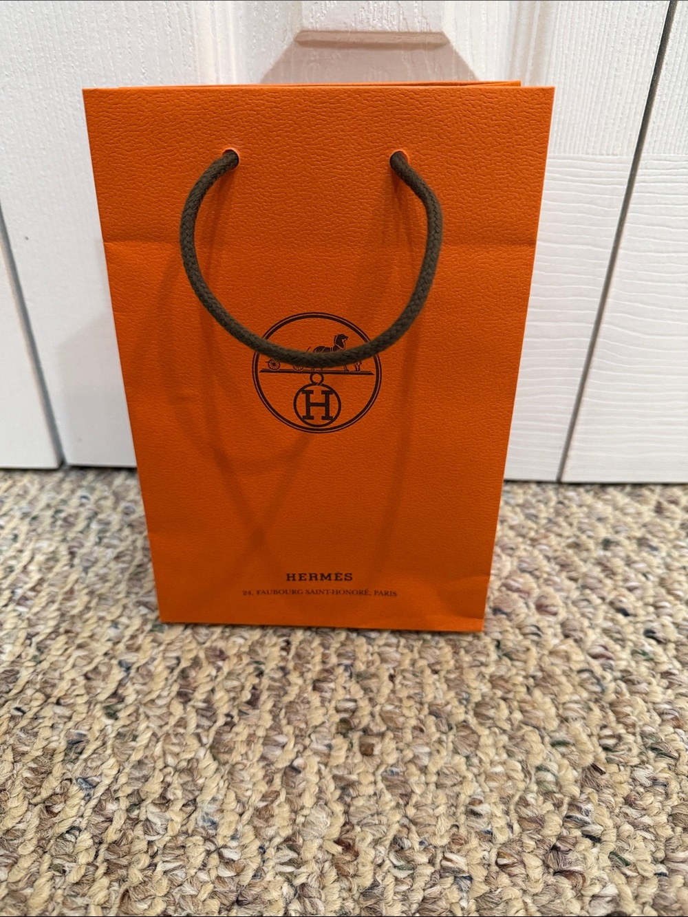 Hermès Orange Gift Bag with Rope Handles